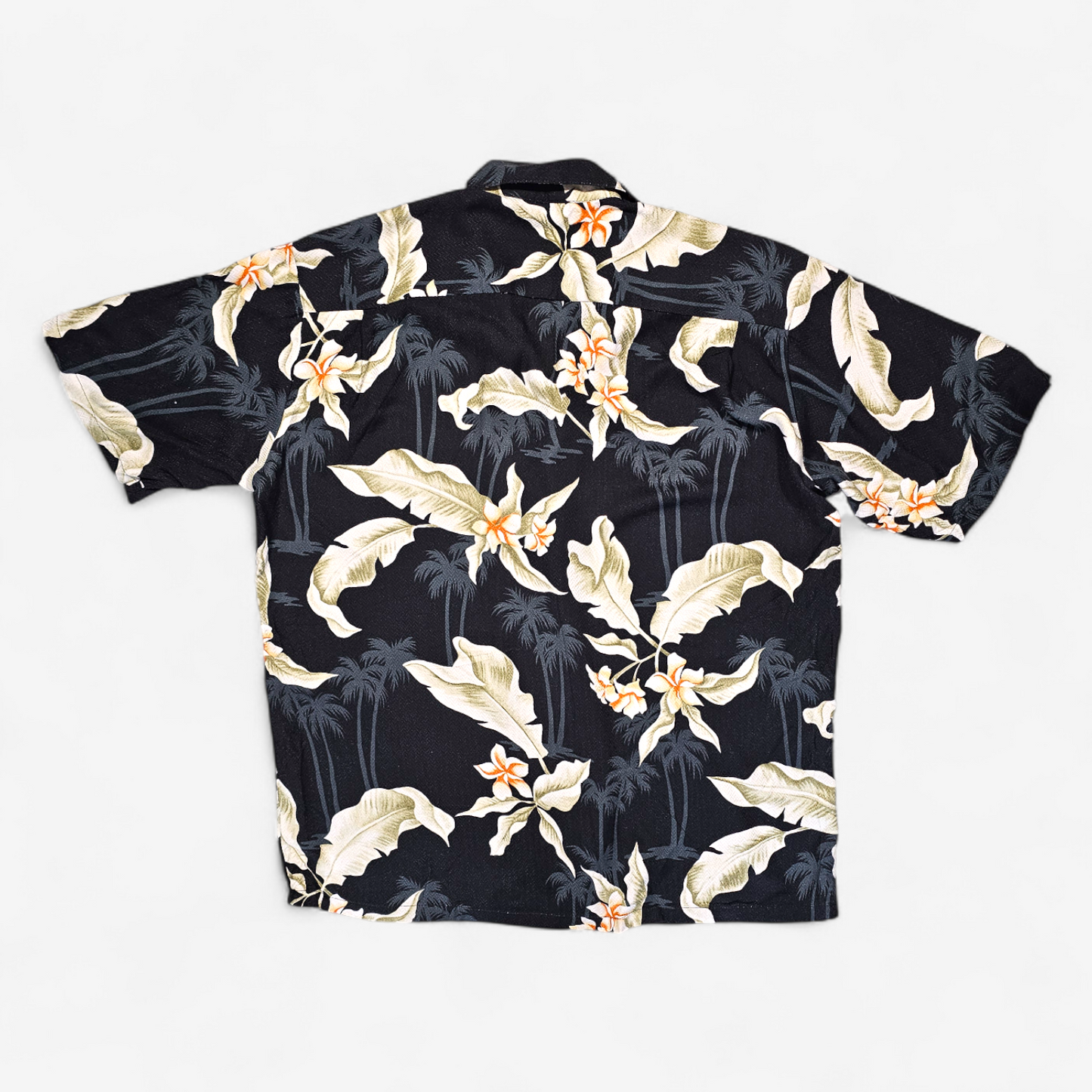 Hawaiian Rayon Dobby Shirt Vintage Hilo Hattie - Made in USA Hawaii (L)