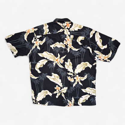 Hawaiian Rayon Dobby Shirt Vintage Hilo Hattie - Made in USA Hawaii (L)