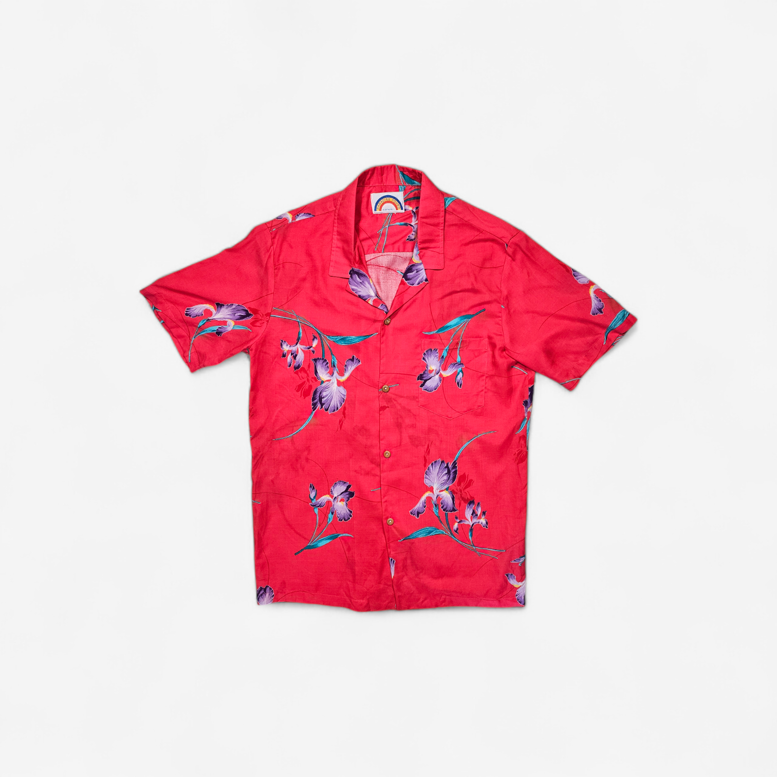Hawaiian Rayon Shirt Vintage 70's 80's Paradise Found - Made in USA Hawaii