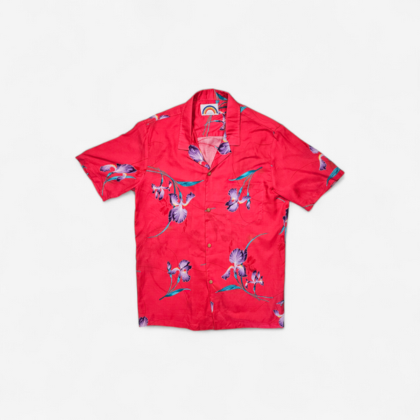Hawaiian Rayon Shirt Vintage 70's 80's Paradise Found - Made in USA Hawaii
