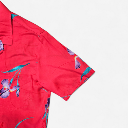 Hawaiian Rayon Shirt Vintage 70's 80's Paradise Found - Made in USA Hawaii (M)