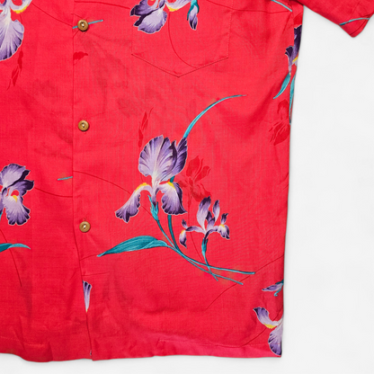 Hawaiian Rayon Shirt Vintage 70's 80's Paradise Found - Made in USA Hawaii (M)