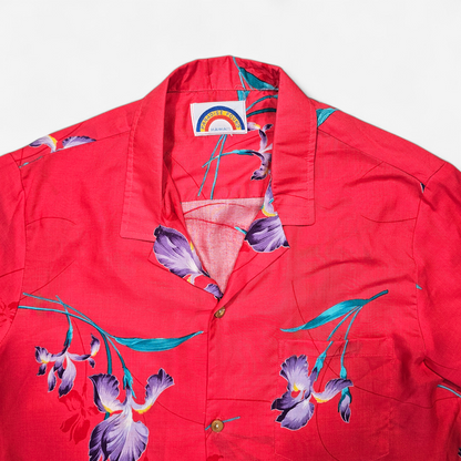 Hawaiian Rayon Shirt Vintage 70's 80's Paradise Found - Made in USA Hawaii (M)