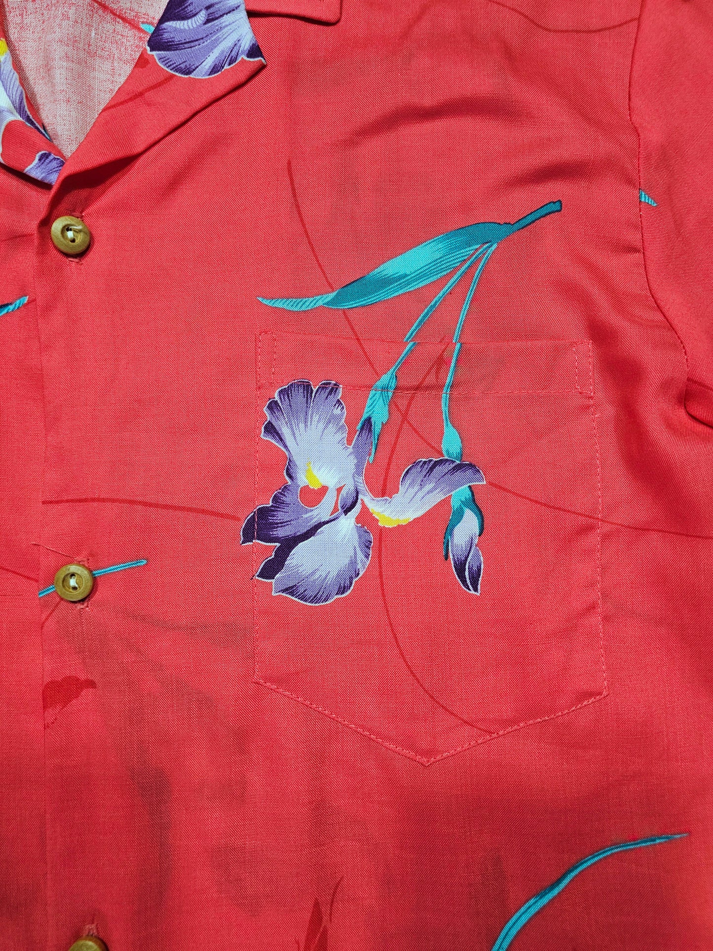 Hawaiian Rayon Shirt Vintage 70's 80's Paradise Found - Made in USA Hawaii (M)