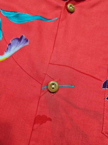 Hawaiian Rayon Shirt Vintage 70's 80's Paradise Found - Made in USA Hawaii (M)