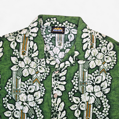 Hawaiian Shirt Vintage ODO Barkcloth - Made in USA Hawaii (XL)