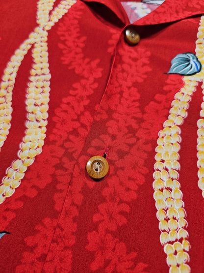 Hawaiian Rayon Shirt Vintage Diamond Head - Made in USA (XL)