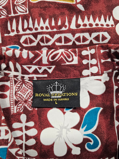 Hawaiian Shirt Vintage Royal Creations - Made in USA Hawaii (L)