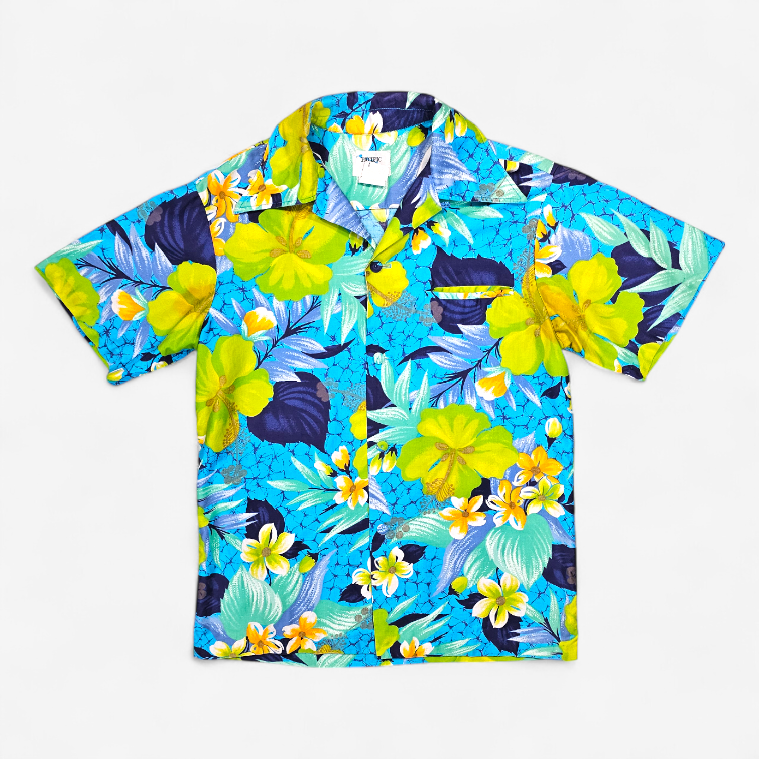 Hawaiian Shirt Vintage 60's 70's Pacific Isle - Made in USA Hawaii