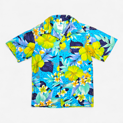 Hawaiian Shirt Vintage 60's 70's Pacific Isle - Made in USA Hawaii
