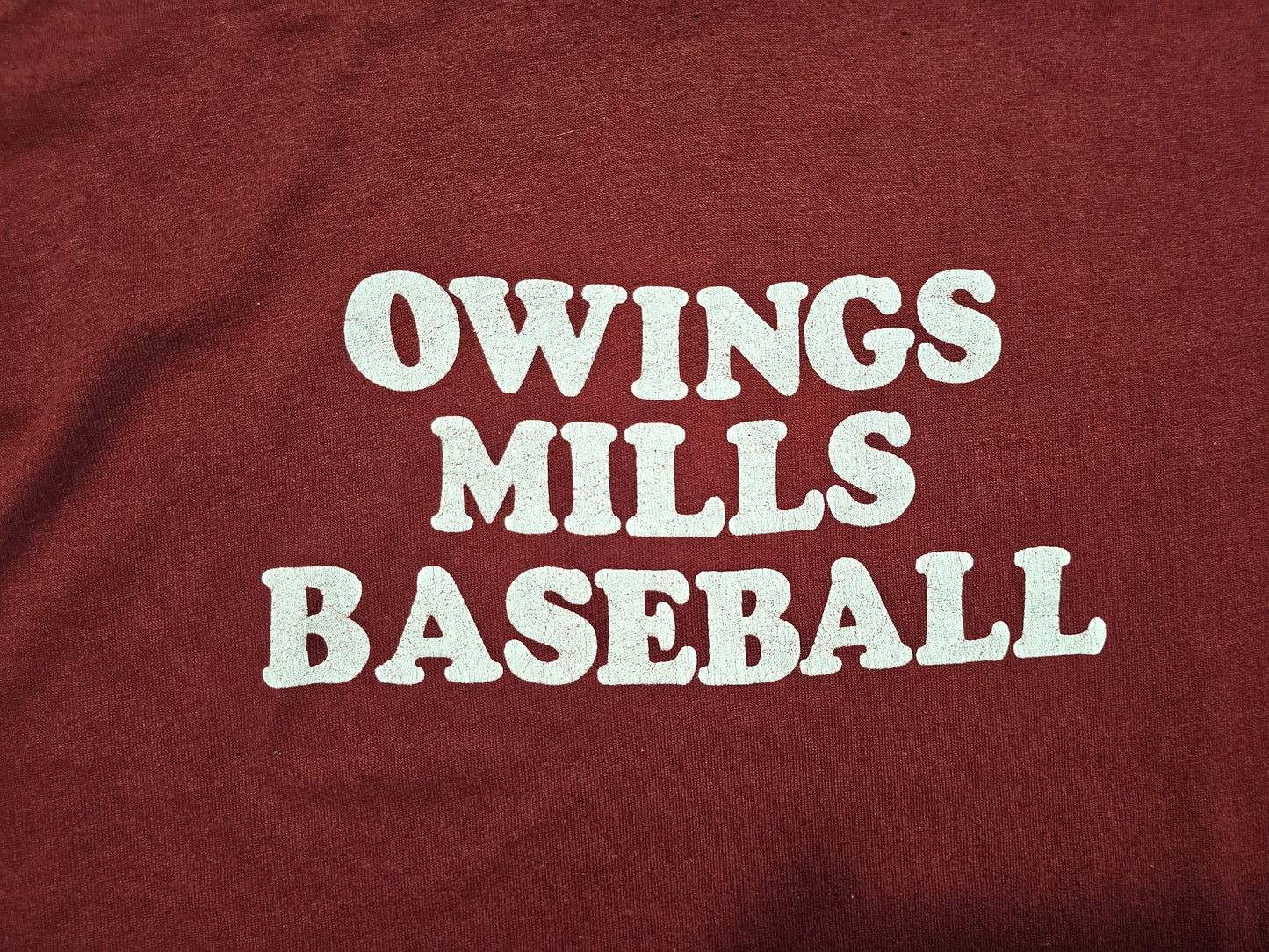 T-shirt Vintage 80's Owings Mills Baseball - Made in USA Single Stitch (L)