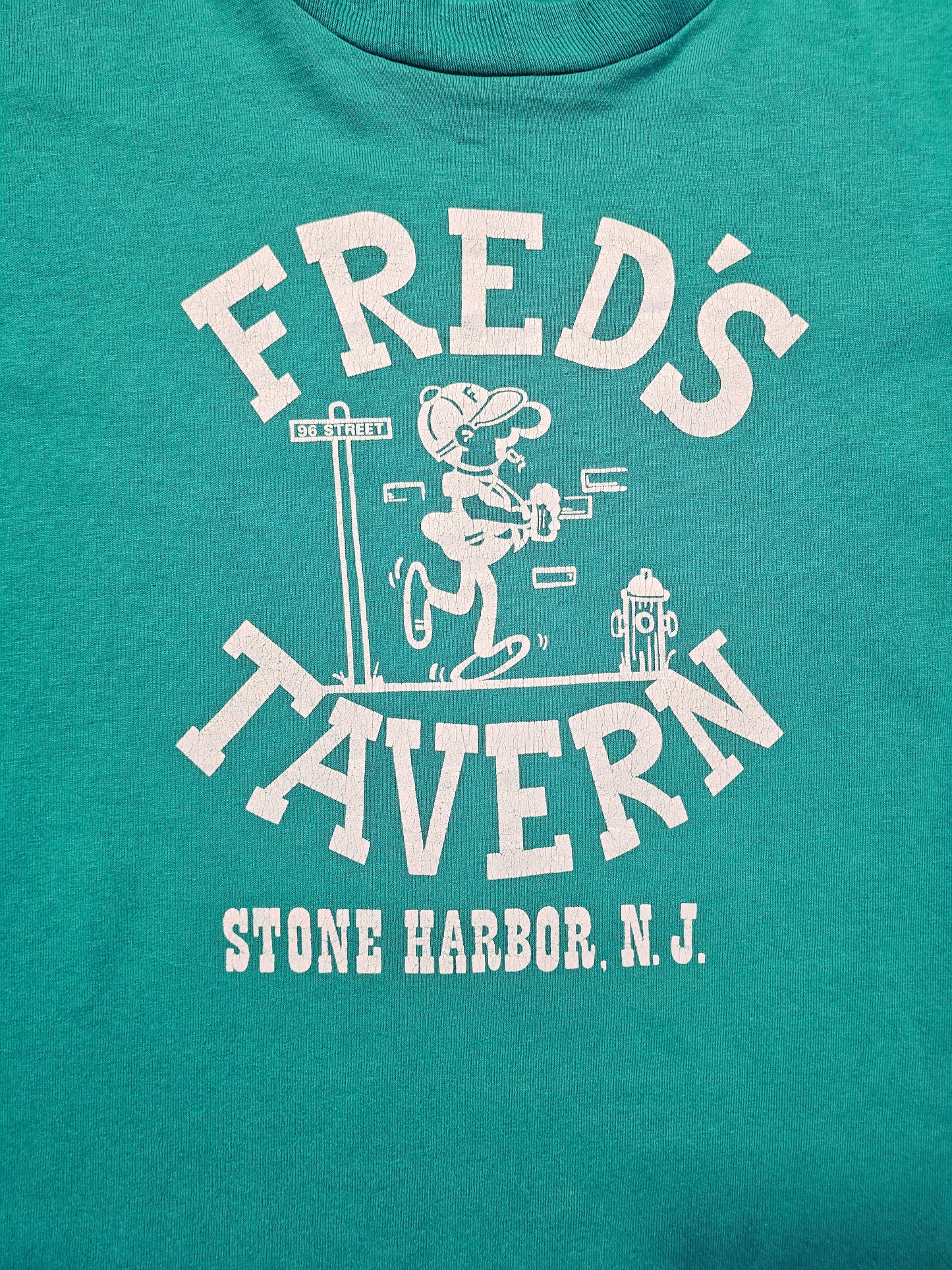 T-shirt Vintage 80's 90's Fred's Tavern - Made in USA Single Stitch (XL)