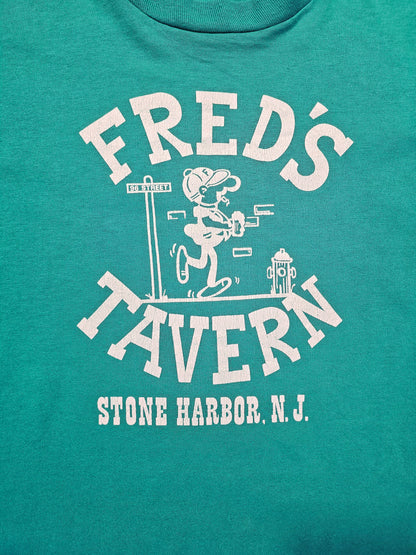 T-shirt Vintage 80's 90's Fred's Tavern - Made in USA Single Stitch (XL)
