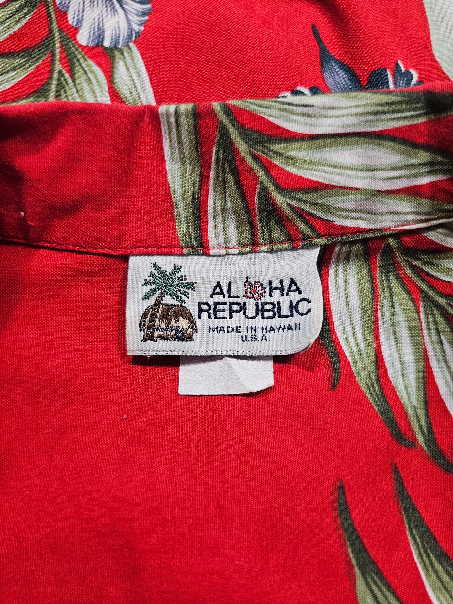 Hawaiian Shirt Vintage Aloha Republic - Made in USA Hawaii (XL)