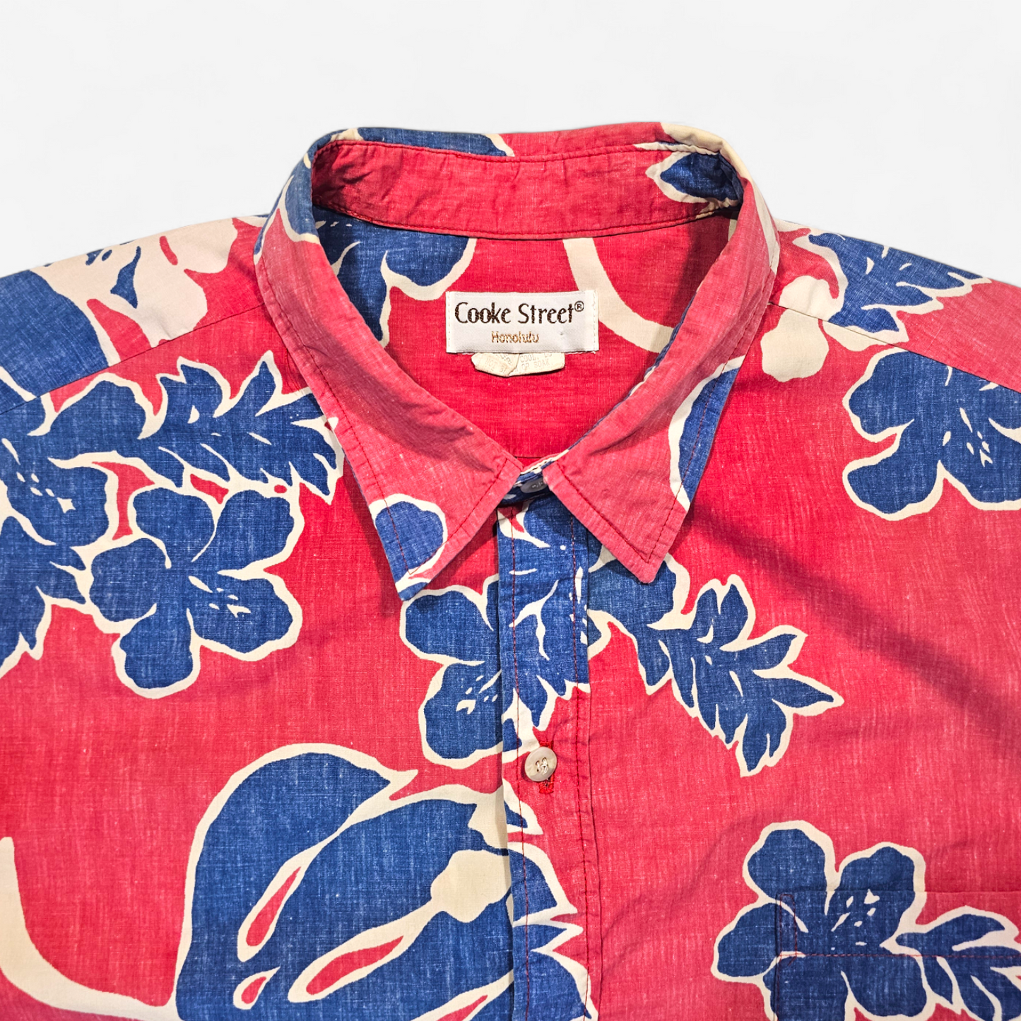 Hawaiian Shirt Vintage 80's Cooke Street Monstera - Made in USA (XL)