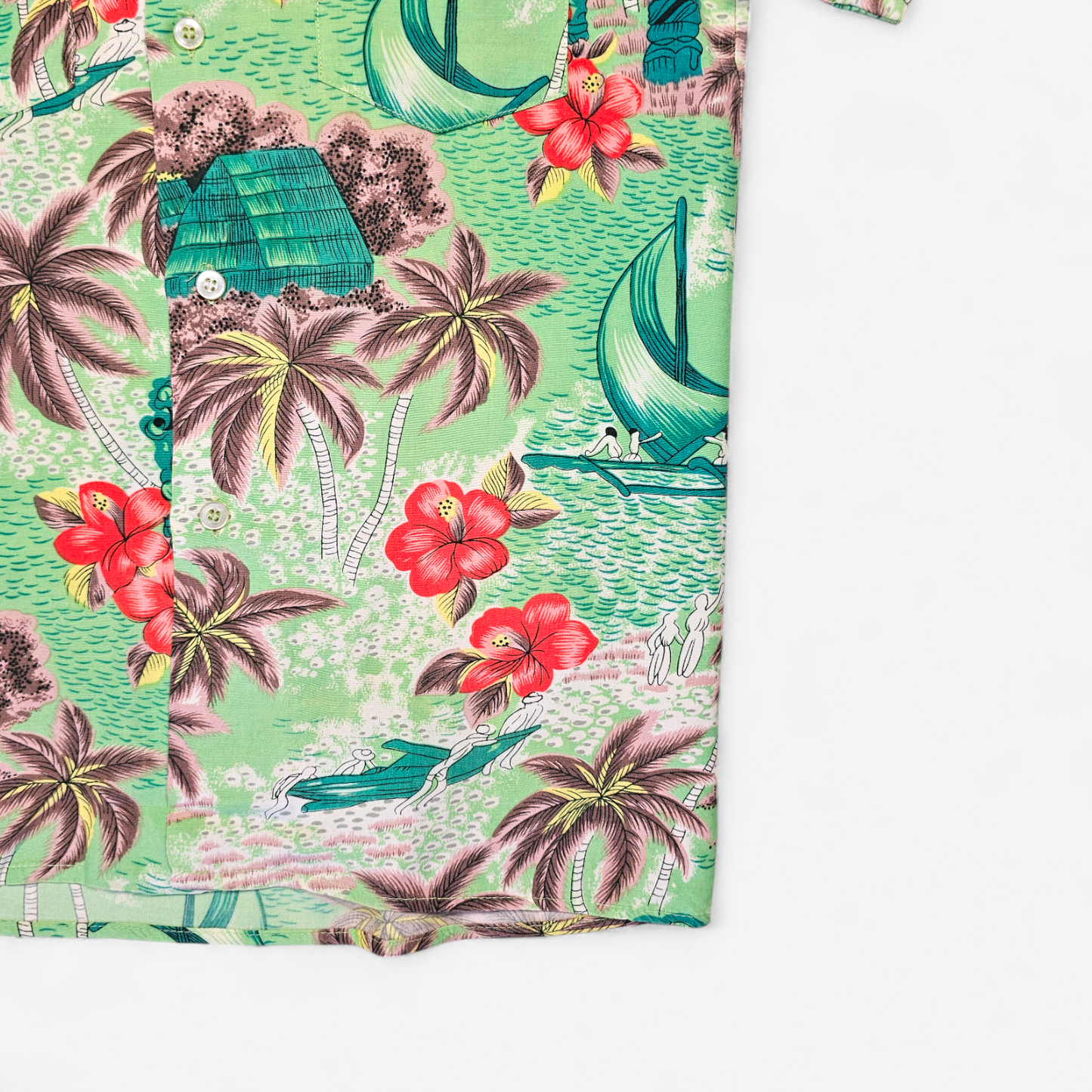 Hawaiian Shirt Vintage 60's 70's Silky Hawaiian Fashions (XS)