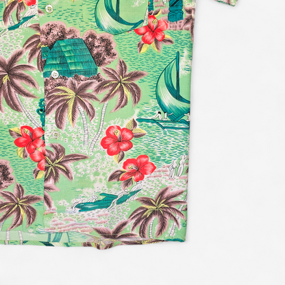 Hawaiian Shirt Vintage 60's 70's Silky Hawaiian Fashions (XS)