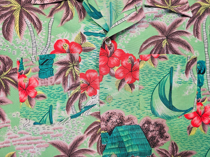 Hawaiian Shirt Vintage 60's 70's Silky Hawaiian Fashions (XS)