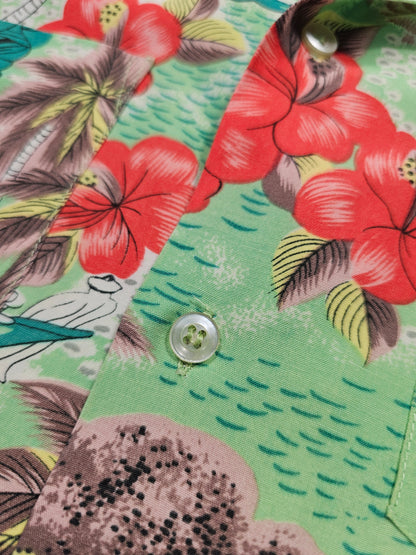 Hawaiian Shirt Vintage 60's 70's Silky Hawaiian Fashions (XS)