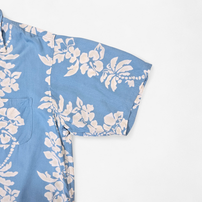 Hawaiian Rayon Shirt Vintage Japanese Jungle Storm (L)