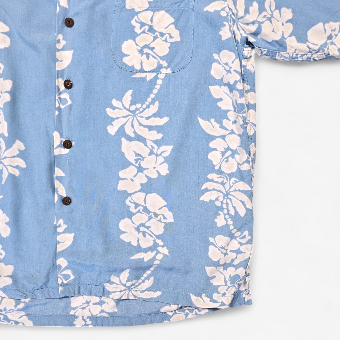 Hawaiian Rayon Shirt Vintage Japanese Jungle Storm (L)