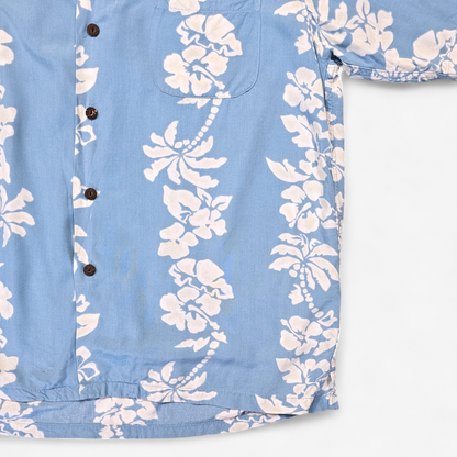 Hawaiian Rayon Shirt Vintage Japanese Jungle Storm (L)