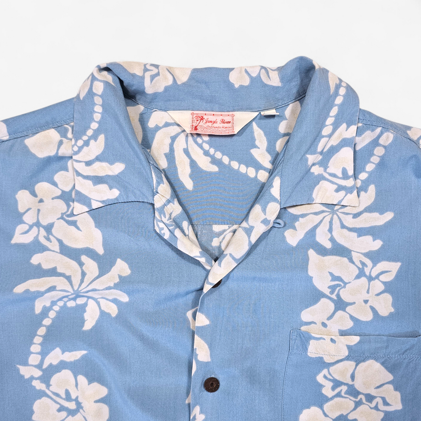 Hawaiian Rayon Shirt Vintage Japanese Jungle Storm (L)