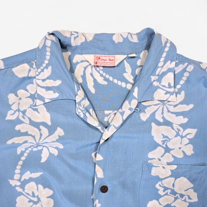 Hawaiian Rayon Shirt Vintage Japanese Jungle Storm (L)