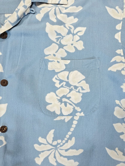 Hawaiian Rayon Shirt Vintage Japanese Jungle Storm (L)