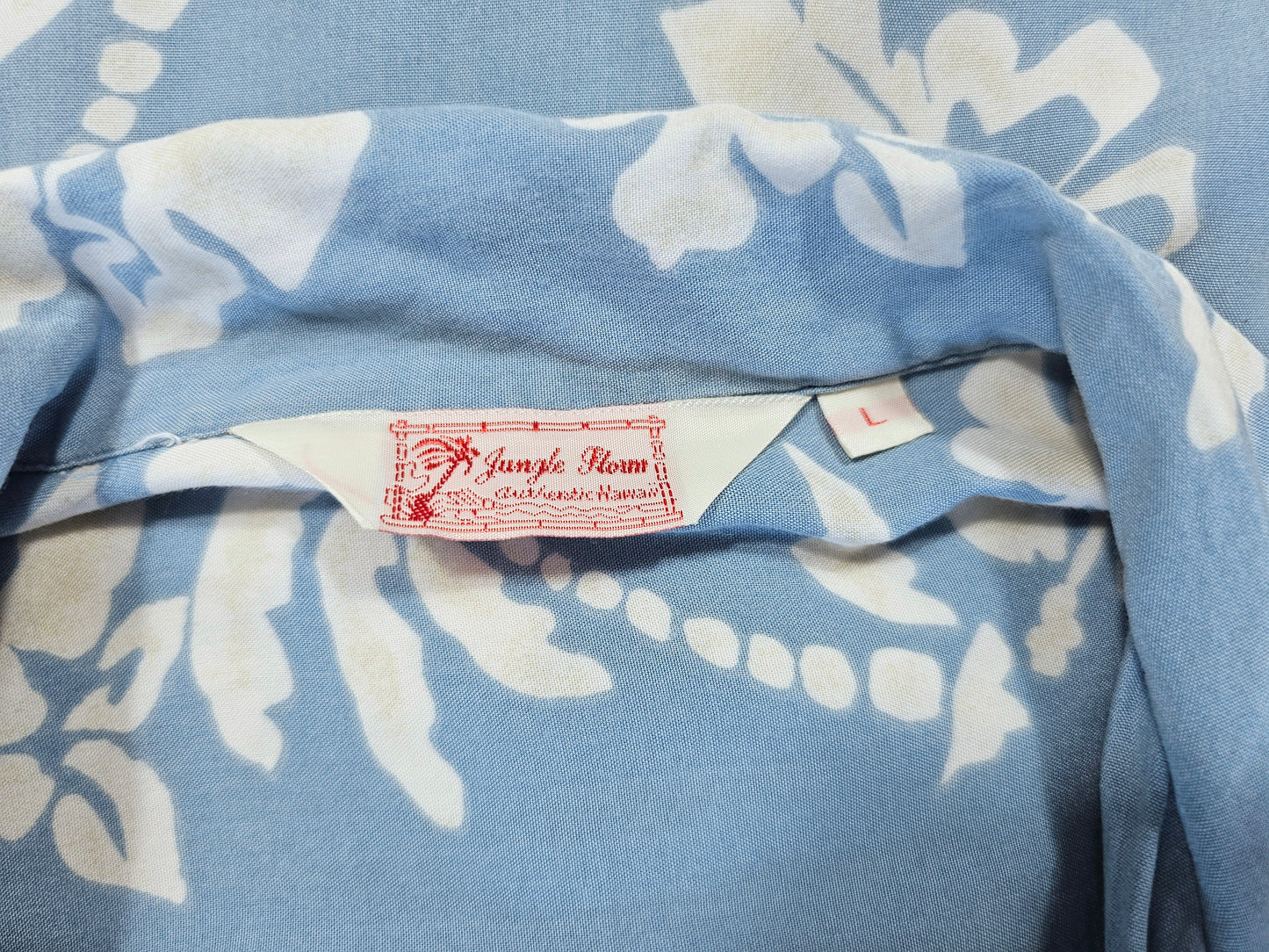 Hawaiian Rayon Shirt Vintage Japanese Jungle Storm (L)