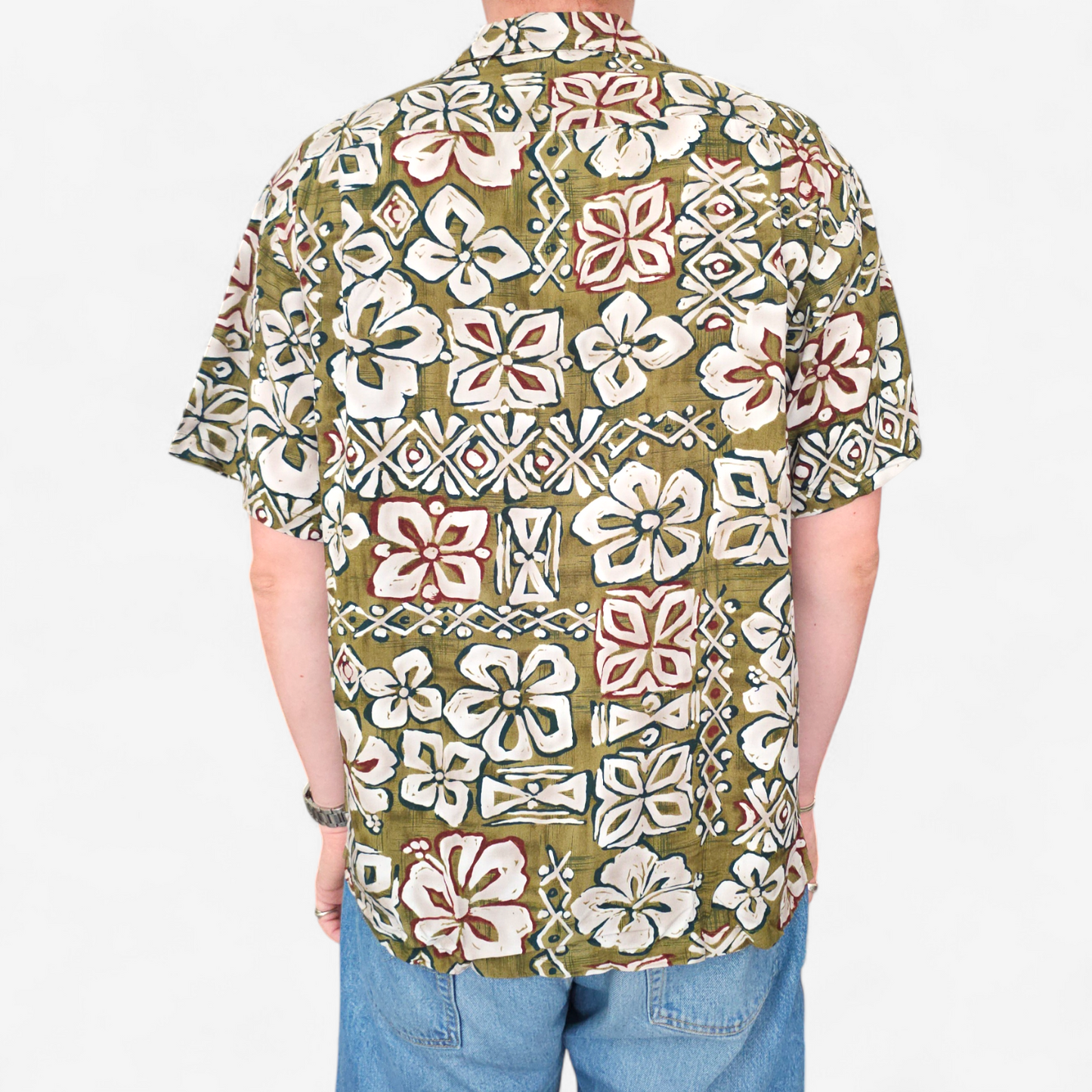 Hawaiian Rayon Shirt Vintage Iolani - Made in USA (S)