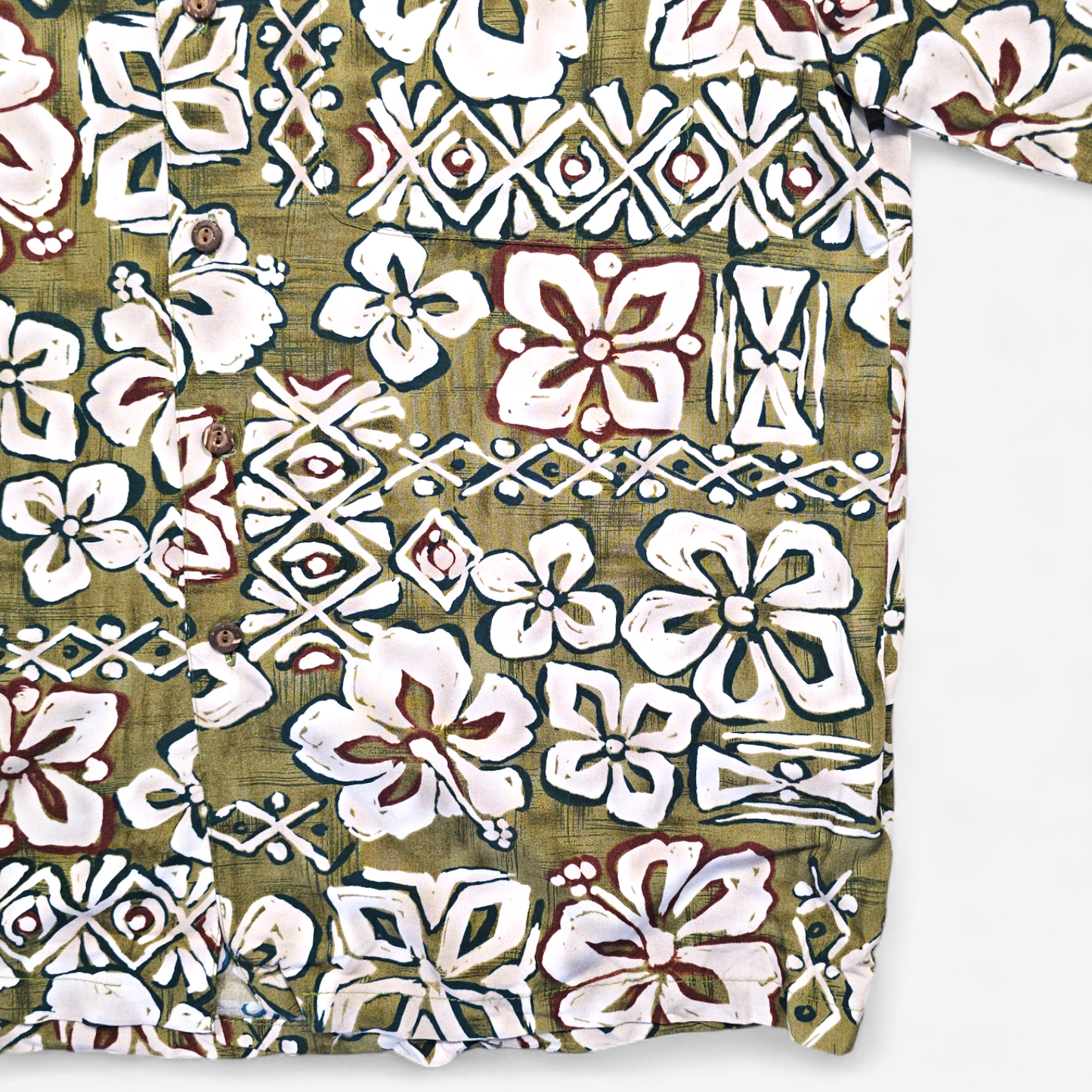 Hawaiian Rayon Shirt Vintage Iolani - Made in USA (S)