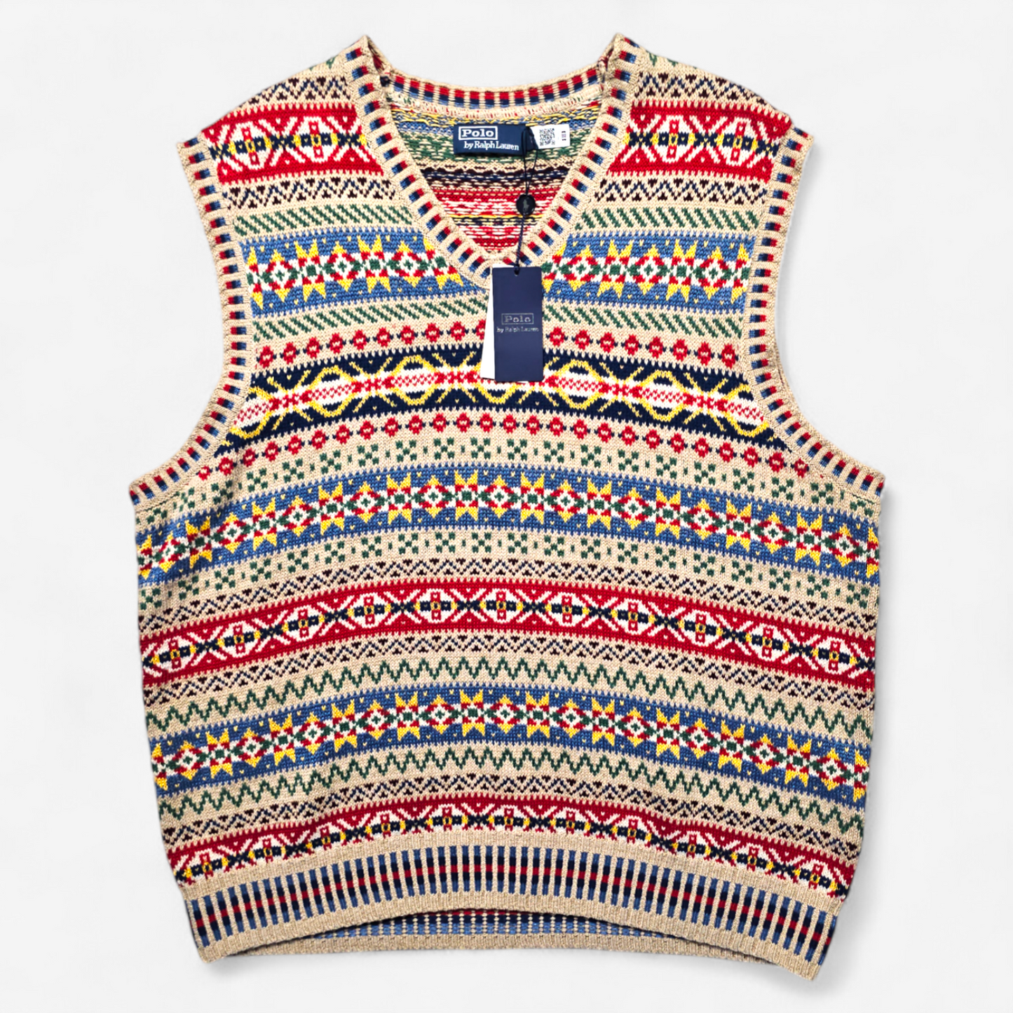 Pull Sweater Vest Polo Ralph Lauren Fair Isle - Coton Lin