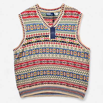 Pull Sweater Vest Polo Ralph Lauren Fair Isle - Coton Lin