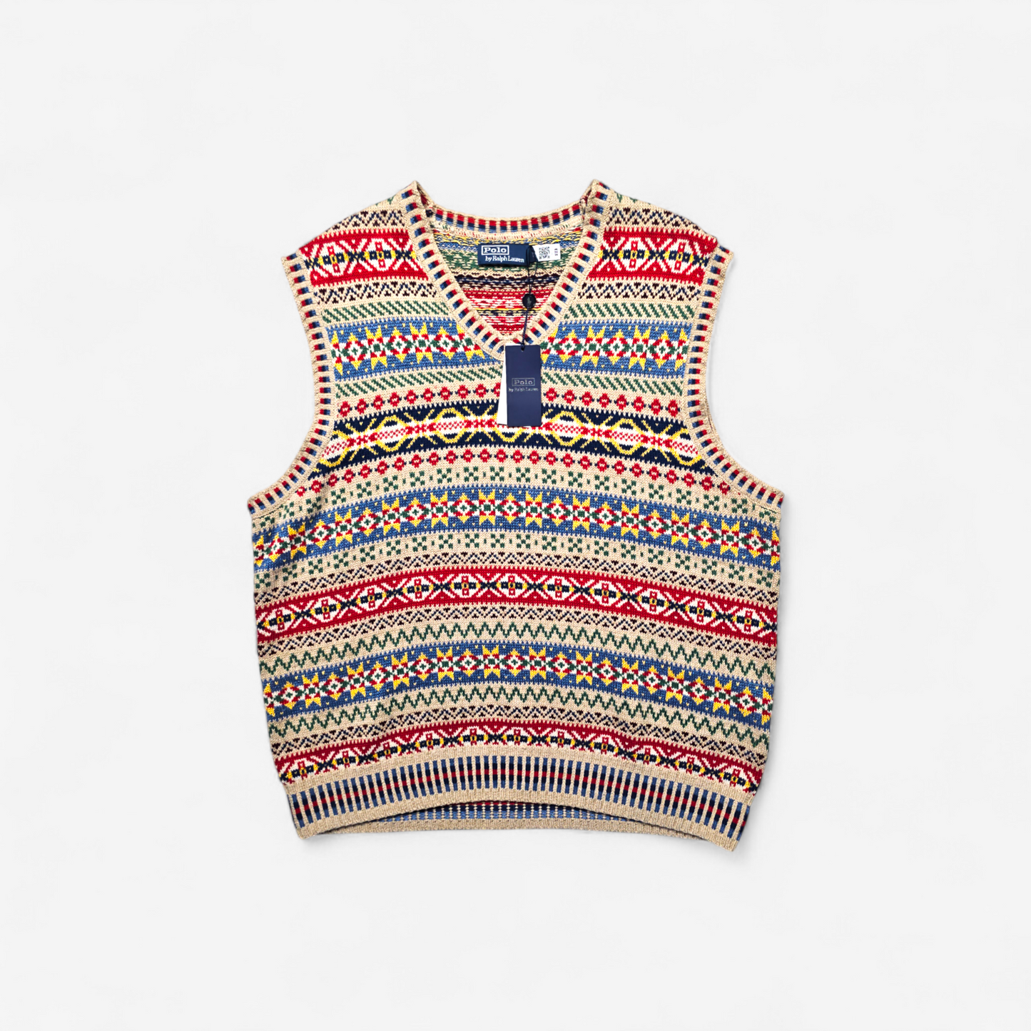 Pull Sweater Vest Polo Ralph Lauren Fair Isle - Coton Lin