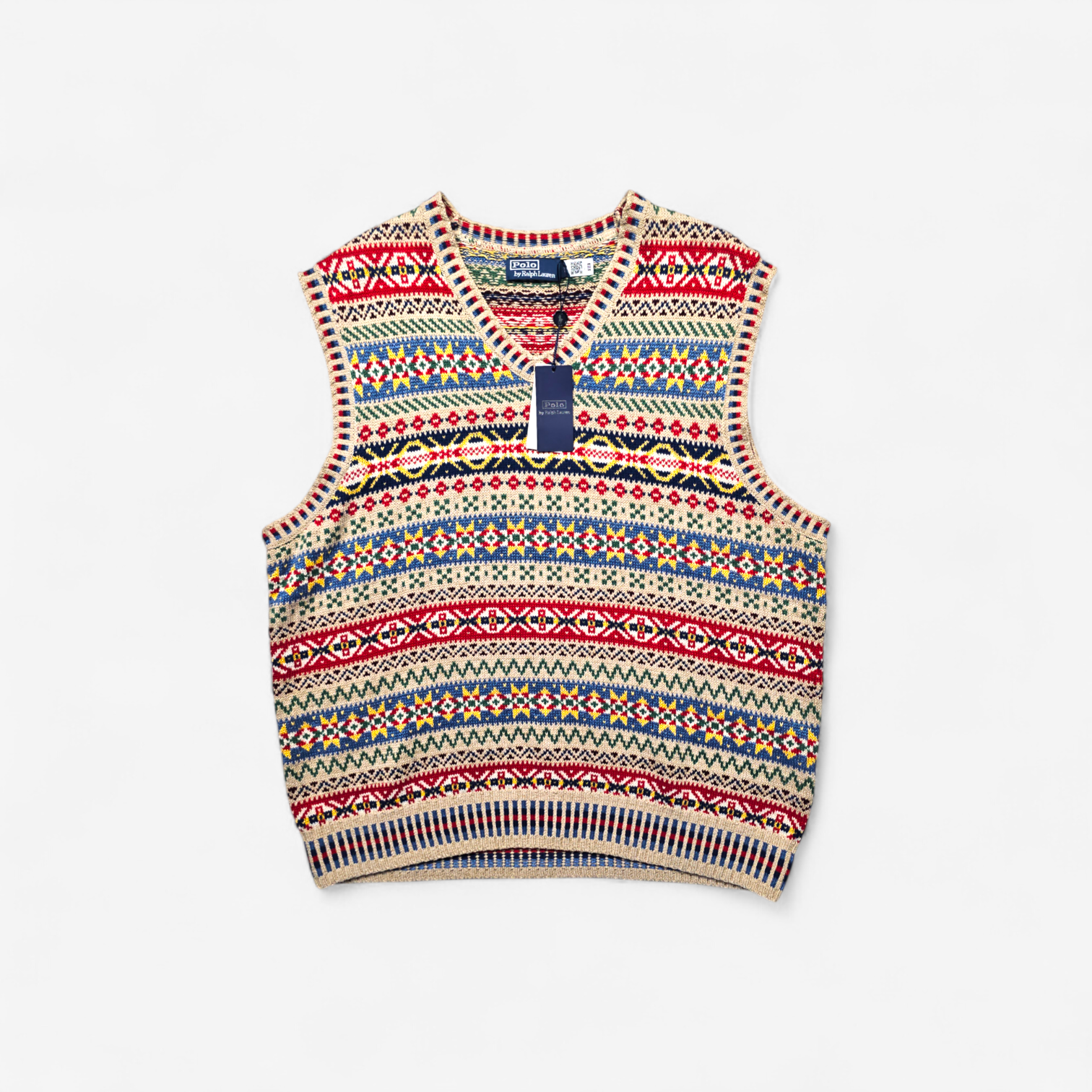 Pull Sweater Vest Polo Ralph Lauren Fair Isle - Coton Lin