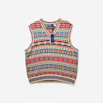 Pull Sweater Vest Polo Ralph Lauren Fair Isle - Coton Lin