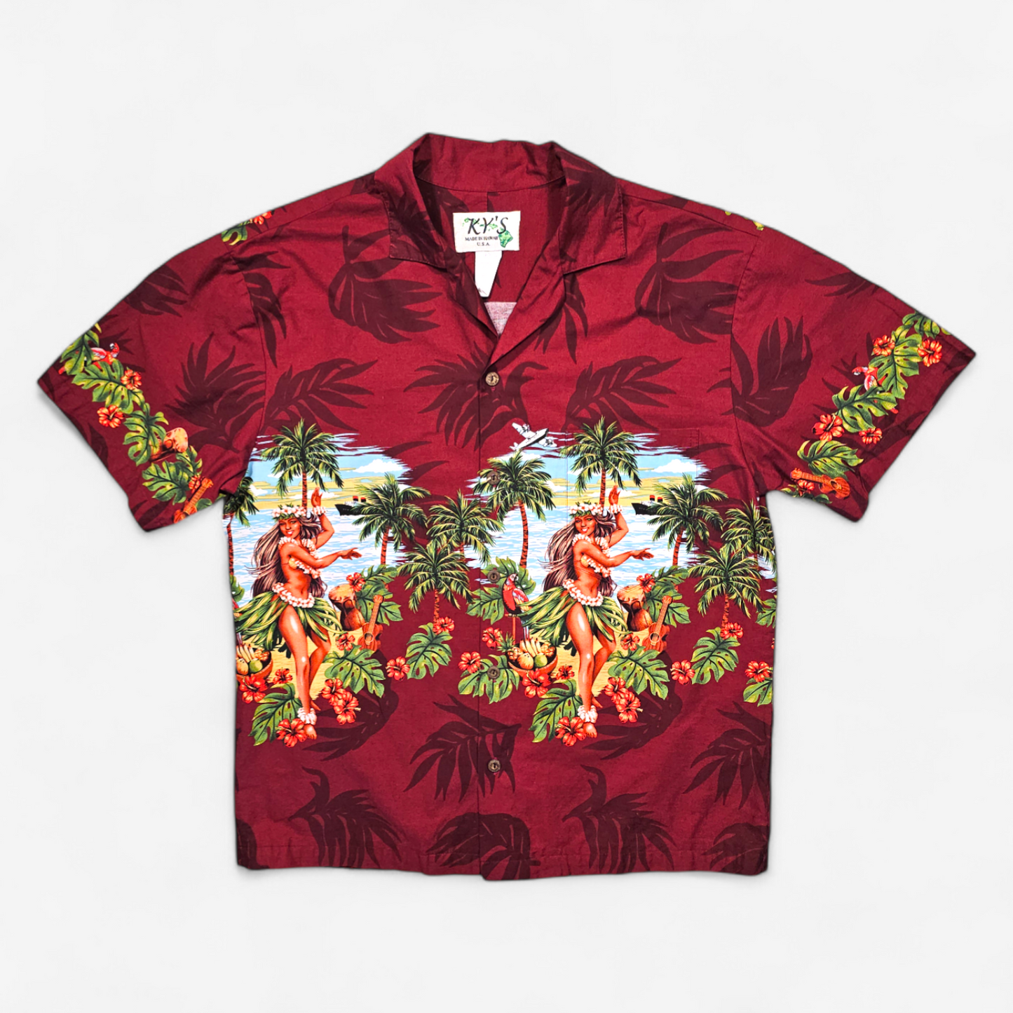 Hawaiian Shirt Vintage KY'S Hula Dancers - Made in USA