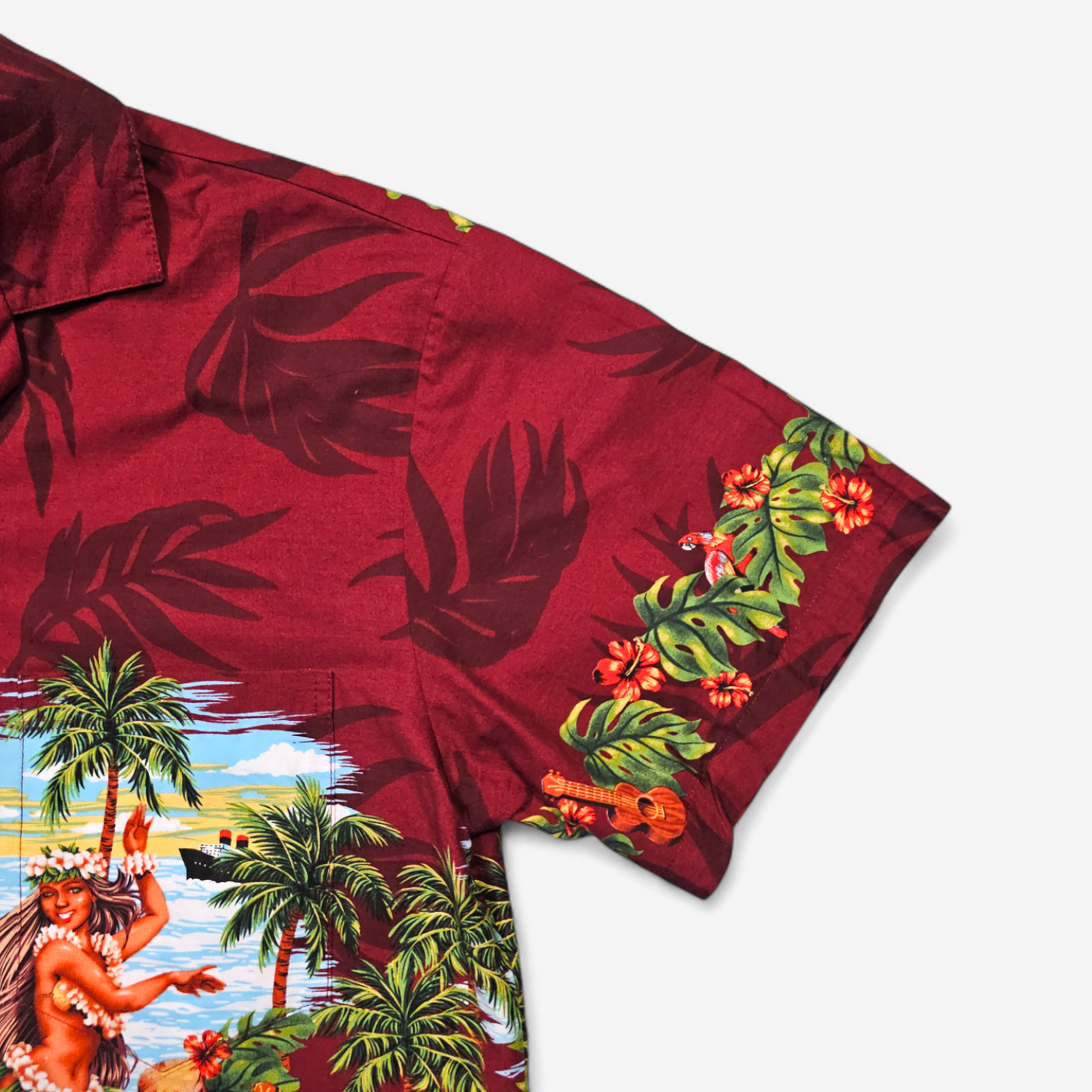 Hawaiian Shirt Vintage KY'S Hula Dancers - Made in USA (M)