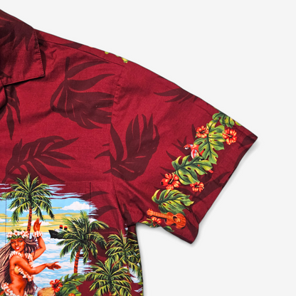 Hawaiian Shirt Vintage KY'S Hula Dancers - Made in USA (M)