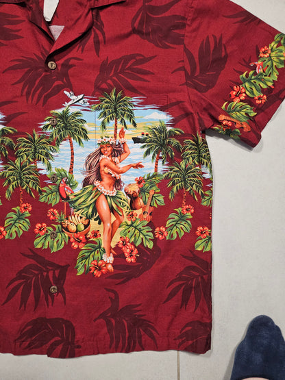 Hawaiian Shirt Vintage KY'S Hula Dancers - Made in USA (M)