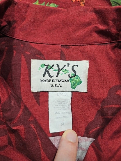 Hawaiian Shirt Vintage KY'S Hula Dancers - Made in USA (M)