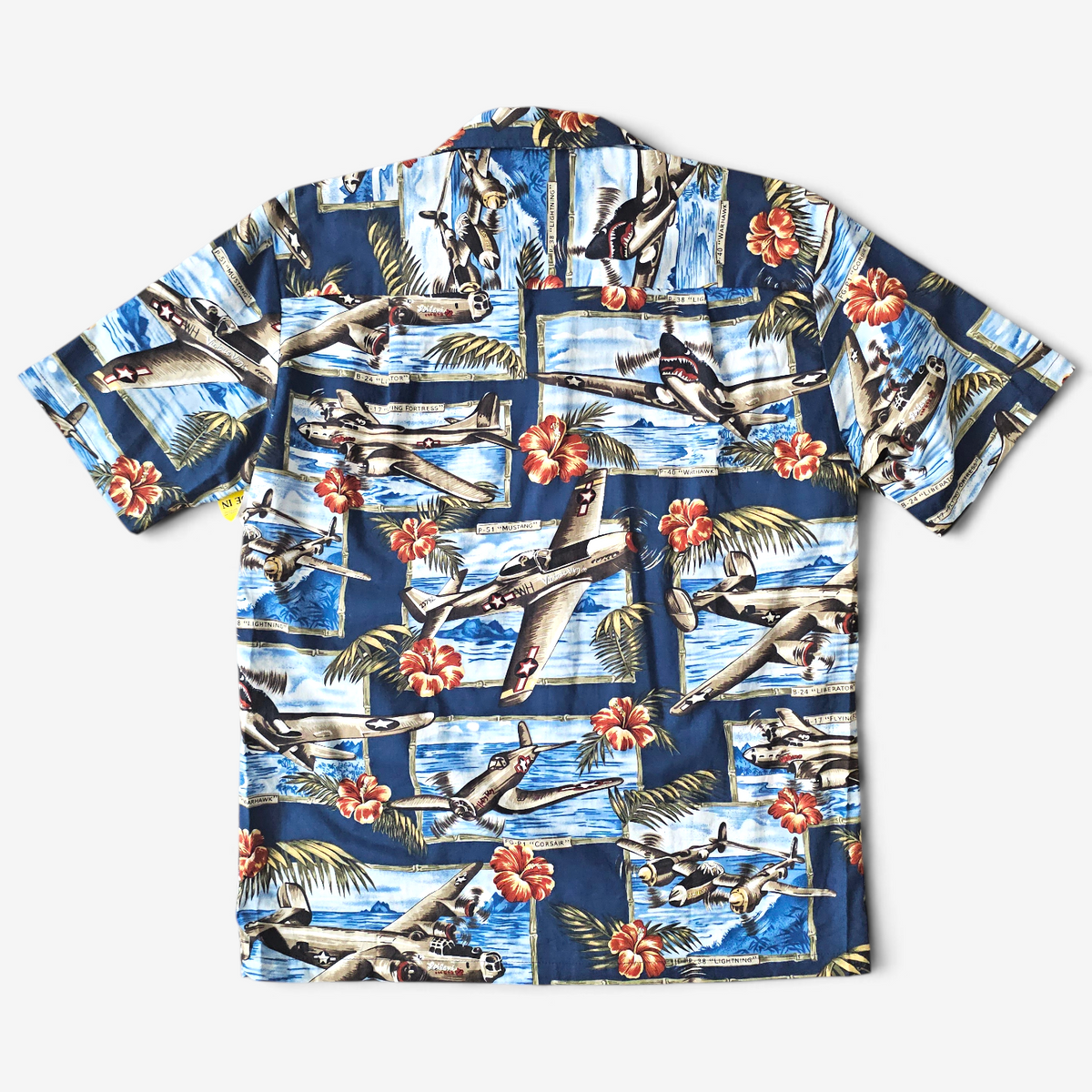 Hawaiian Shirt Vintage RJC WW2 Airplane - Made in USA (S)