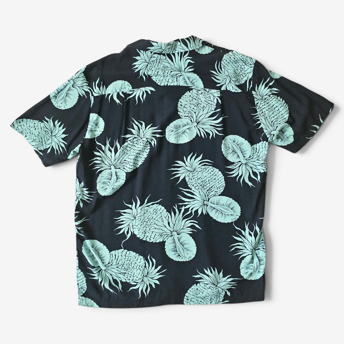 Hawaiian Rayon Shirt Kalaheo Pineapple - Made in USA Hawaii (M)