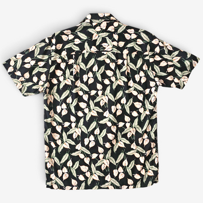 Hawaiian Rayon Shirt Paradise Found Mini Anthurium - Made in USA Hawaii (S)