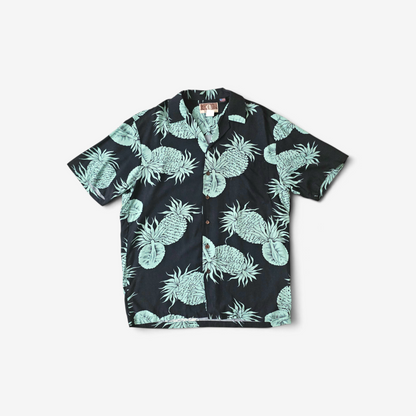 Hawaiian Rayon Shirt Kalaheo Pineapple - Made in USA Hawaii