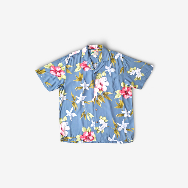 Hawaiian Rayon Shirt Paradise Found Hibiscus - Made in USA Hawaii