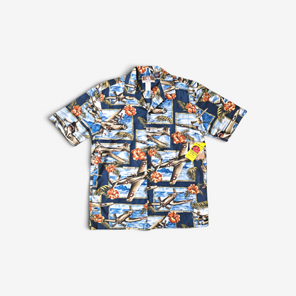 Hawaiian Shirt Vintage RJC WW2 Airplane - Made in USA