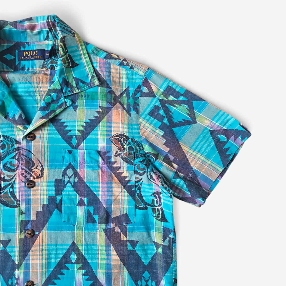 Chemise Polo Ralph Lauren Aztec Camp Collar (S)