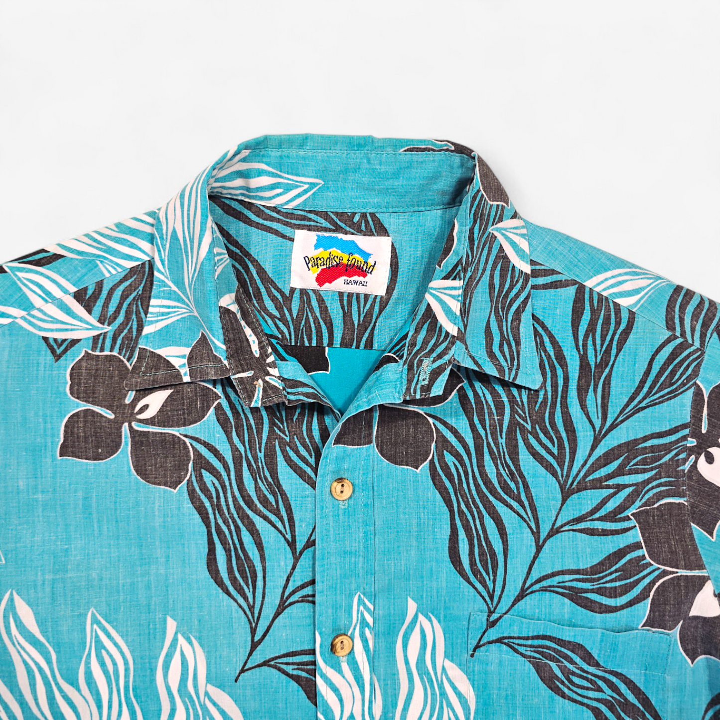 Hawaiian Shirt Vintage 70's 80's Paradise Found - Made in USA Hawaii (S/M)